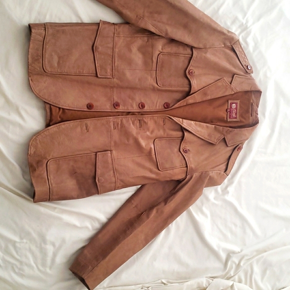 Vintage tan leather sport coat